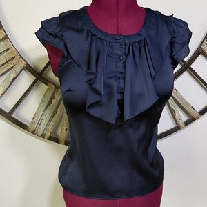 Loft Navy Ruffled Women's Top
